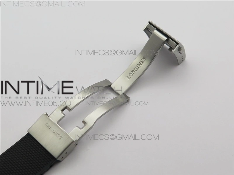 Conquest L3.840.4.56.6 Real Ceramic Bezel SS ZF 1:1 Best Edition Black dial On Rubber Strap A2824